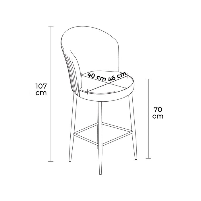 Hanah Home Juego de Taburetes de Bar Fora Crema y Cromo
